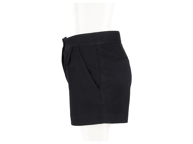Bermuda de algodão preto com logo bordado Diane von Furstenberg - vista 5