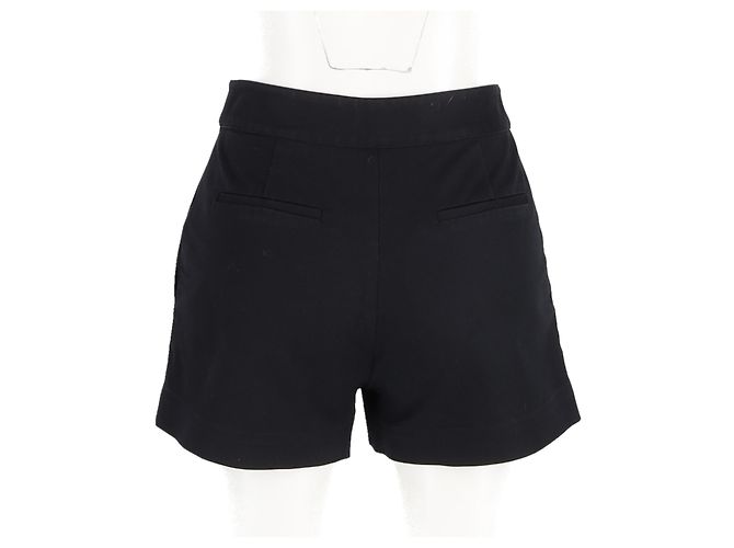 Bermuda de algodão preto com logo bordado Diane von Furstenberg - vista 6