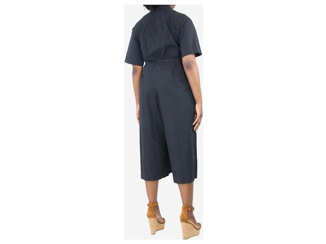 Autre Marque Schwarzer kurzärmeliger Jumpsuit mit weitem Bein - Größe L - Ansicht 2