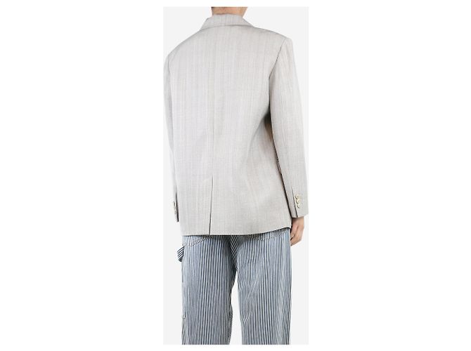 Jacquemus Grey Moyo textured boxy blazer - size UK 8 - view 2