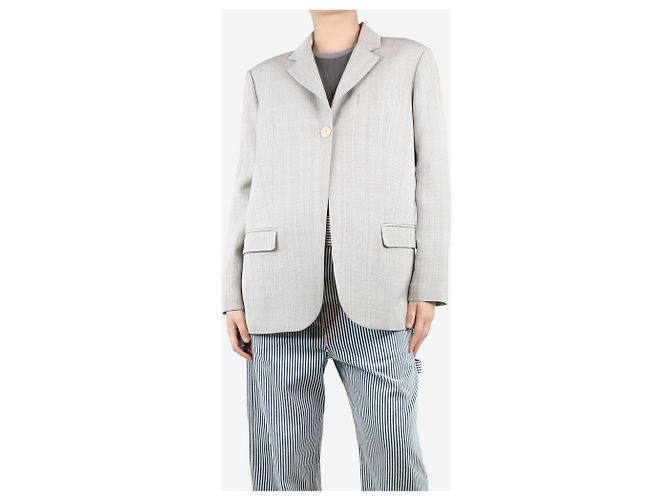 Jacquemus Grey Moyo textured boxy blazer - size UK 8 - view 3