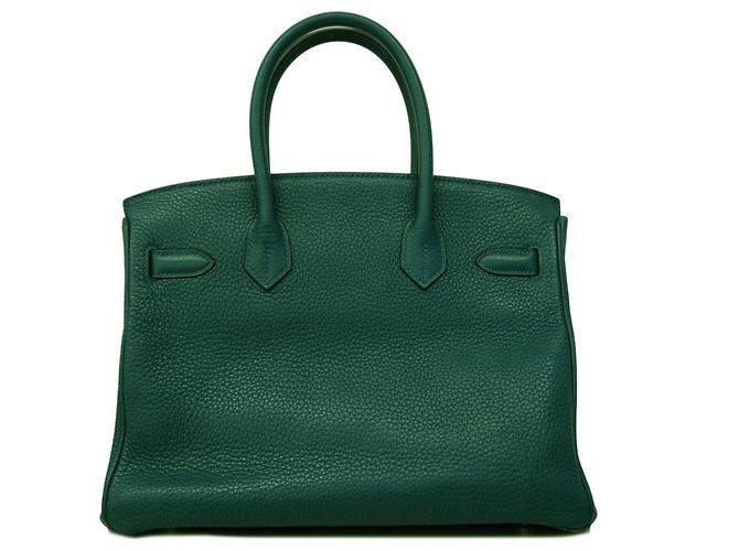 Hermès Borsa Hermes Birkin 30 in Colvert Verde oliva - vista 11