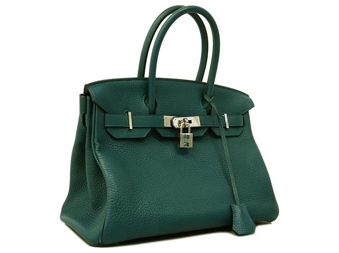 Hermès Borsa Hermes Birkin 30 in Colvert Verde oliva - vista 2