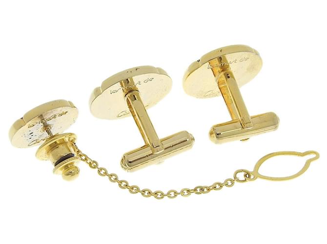 Set di Gemelli Cartier Nero e Oro D'oro - vista 2
