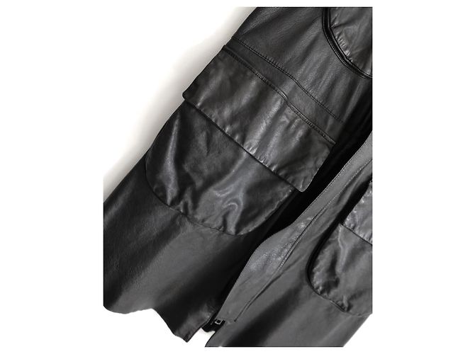 Marni Spring 2010 Leather Sleeveless Cargo Jacket Black - view 3