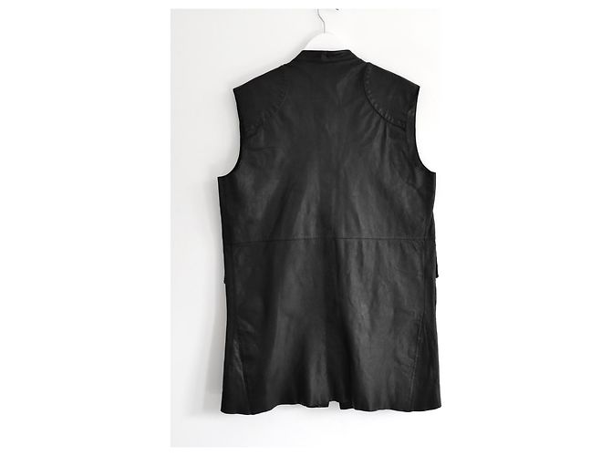 Marni Spring 2010 Leather Sleeveless Cargo Jacket Black - view 4