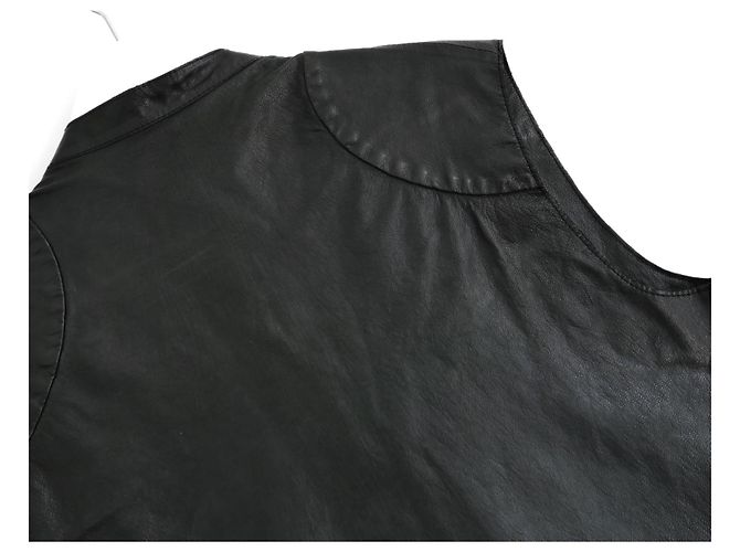 Marni Spring 2010 Leather Sleeveless Cargo Jacket Black - view 5