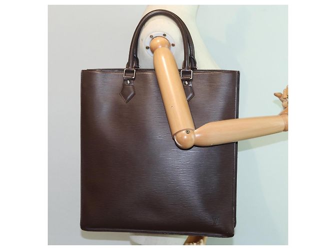 LOUIS VUITTON Epi Sac Plat Borsa a Mano Marrone Mocha M5908D LV Auth 83038 - vista 22