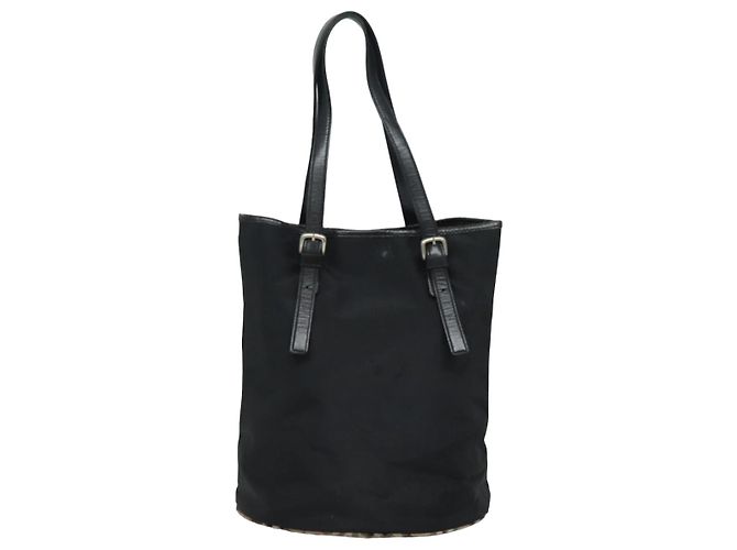 Autre Marque Borsa a spalla Burberrys Nova Check Blue Label in nylon nero e beige Auth ti1781 - vista 3