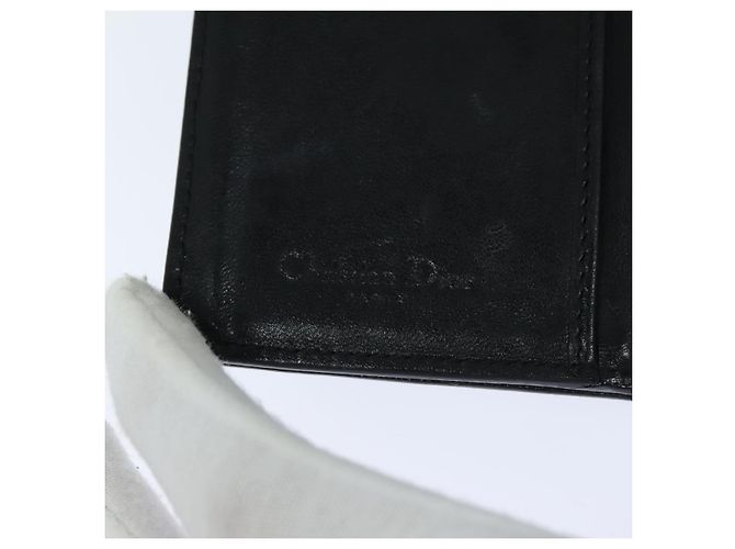 Lady Dior Canage Geldbörse aus schwarzem Lammleder Auth hk1418 - vue 13