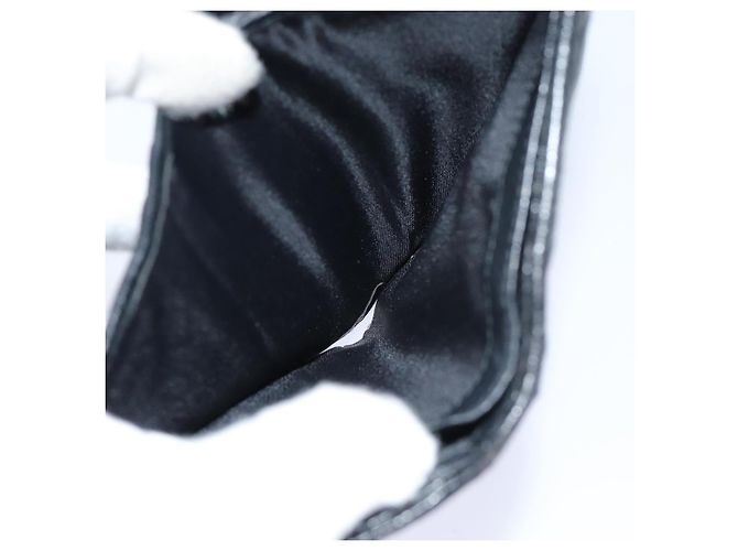 Lady Dior Canage Geldbörse aus schwarzem Lammleder Auth hk1418 - vue 16