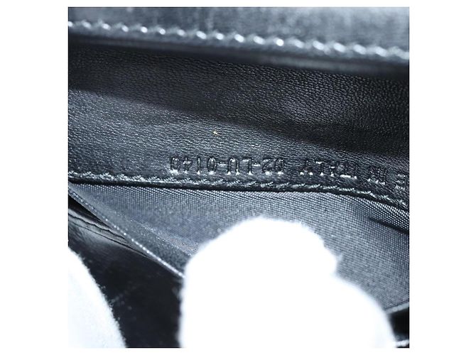 Lady Dior Canage Geldbörse aus schwarzem Lammleder Auth hk1418 - vue 20