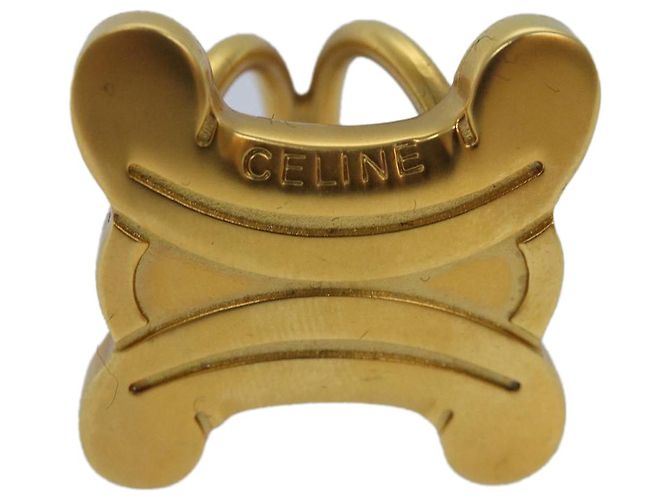 Céline Anello per sciarpa Triomphe in metallo dorato CELINE Auth ar12111 D'oro - vista 2