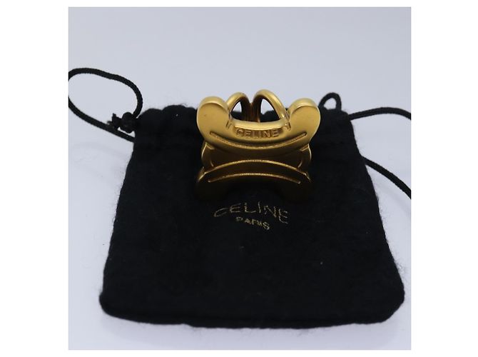 Céline Anello per sciarpa Triomphe in metallo dorato CELINE Auth ar12111 D'oro - vista 9