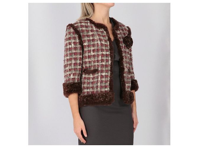 Chaqueta de seda burdeos Chanel - años 2000 - vista 3