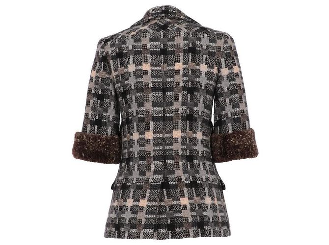 Chanel graue und beige Wolljacke - 2000er Sand - Ansicht 2