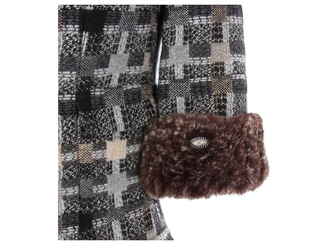 Chanel graue und beige Wolljacke - 2000er Sand - Ansicht 6