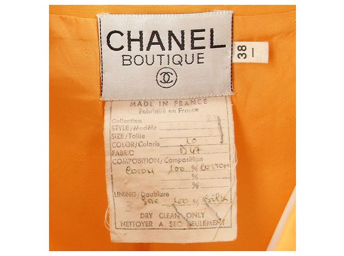 Conjunto de falda de algodón naranja Chanel Marrón claro - vista 11