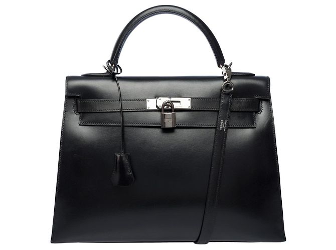 Hermès Sac HERMES Kelly 32 en Cuir Noir - 101990 - vue 2