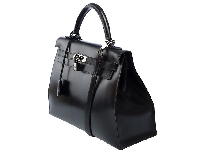 Hermès Sac HERMES Kelly 32 en Cuir Noir - 101990 - vue 4