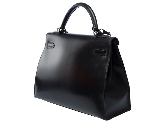 Hermès Sac HERMES Kelly 32 en Cuir Noir - 101990 - vue 5