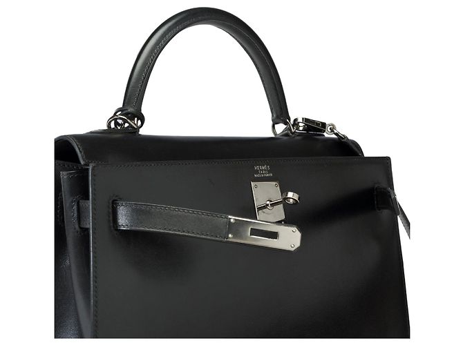 Hermès Sac HERMES Kelly 32 en Cuir Noir - 101990 - vue 6