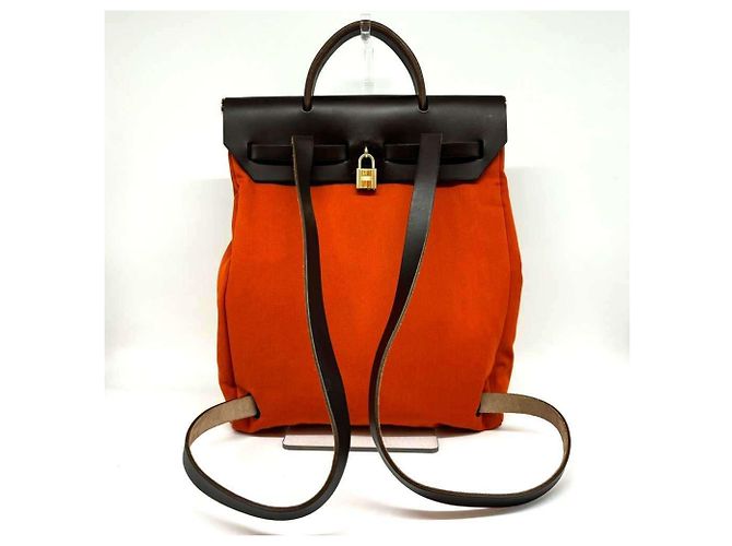 Zaino Her Bag di Hermès Marrone Arancione - vista 2
