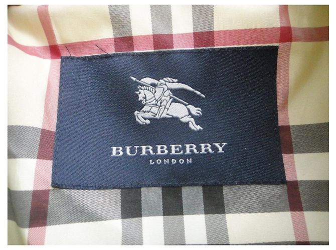 Trench Burberry Verde Chiaro in Nylon - vista 4
