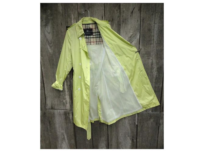 Trench Burberry Verde Chiaro in Nylon - vista 6