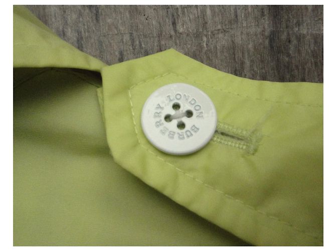 Trench Burberry Verde Chiaro in Nylon - vista 7
