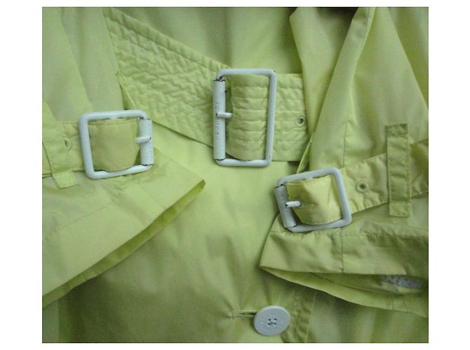 Trench Burberry Verde Chiaro in Nylon - vista 8