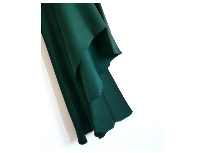 Haider Ackermann Haider Ackerman grünes Satin-Langarmkleid Dunkelgrün - Ansicht 3