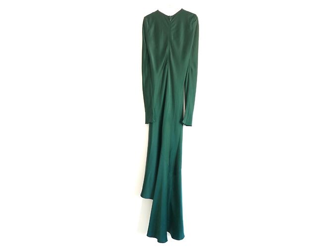 Haider Ackermann Haider Ackerman grünes Satin-Langarmkleid Dunkelgrün - Ansicht 5