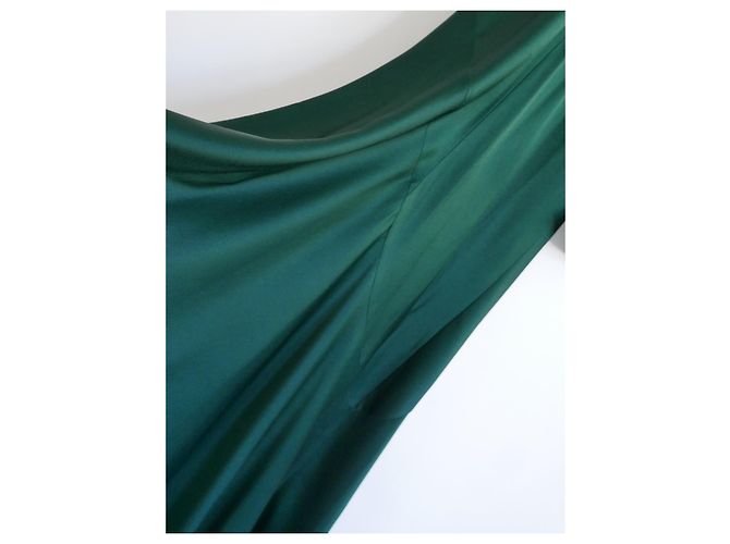Haider Ackermann Haider Ackerman grünes Satin-Langarmkleid Dunkelgrün - Ansicht 6
