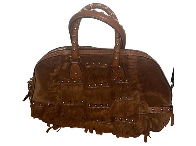 Borsa Dolce & Gabbana in suede con frange marrone Marrone chiaro - vista 2