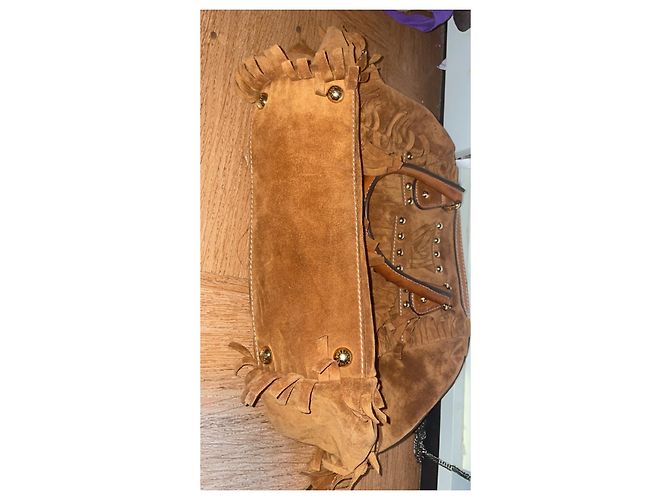 Borsa Dolce & Gabbana in suede con frange marrone Marrone chiaro - vista 3