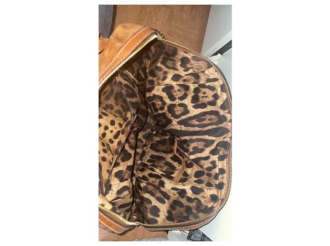 Borsa Dolce & Gabbana in suede con frange marrone Marrone chiaro - vista 4
