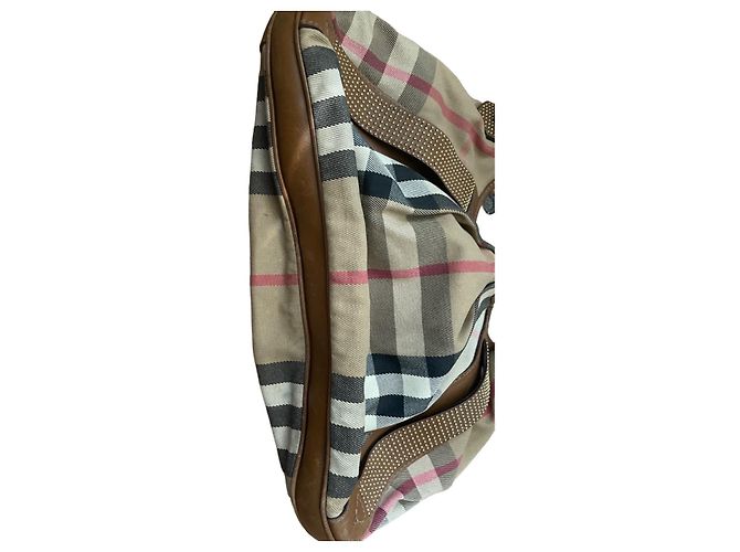 Borsa a Spalla Hobo Burberry Beige a Quadri - vista 4