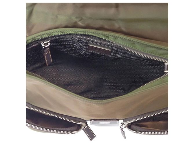 Prada Khaki Nylon Schultertasche - Ansicht 9