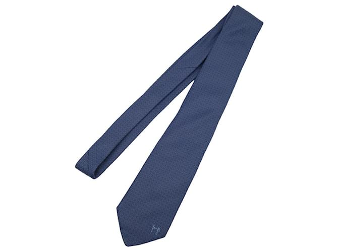 Silk In Hermès Cravatta in seta blu navy Hermes - vista 3
