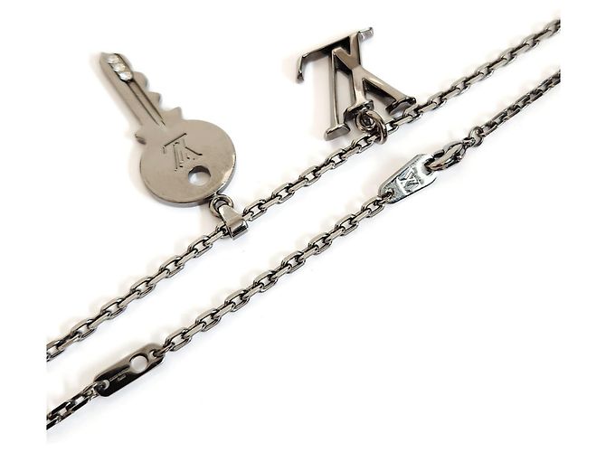 Collana con Chiave LV Initial di Louis Vuitton Argento - vista 4