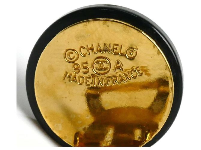 Orecchini a clip Chanel GP perle finte Coco Mark Nero D'oro - vista 5