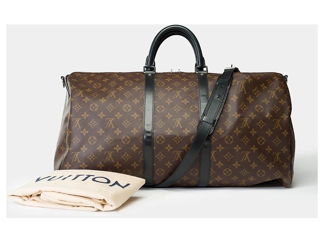 Bolsa LOUIS VUITTON Keepall em Lona Marrom - 102026 - vista 2
