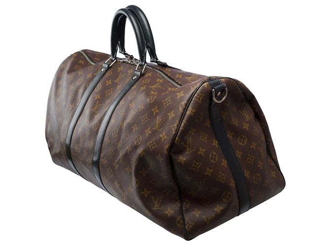 Bolsa LOUIS VUITTON Keepall em Lona Marrom - 102026 - vista 5