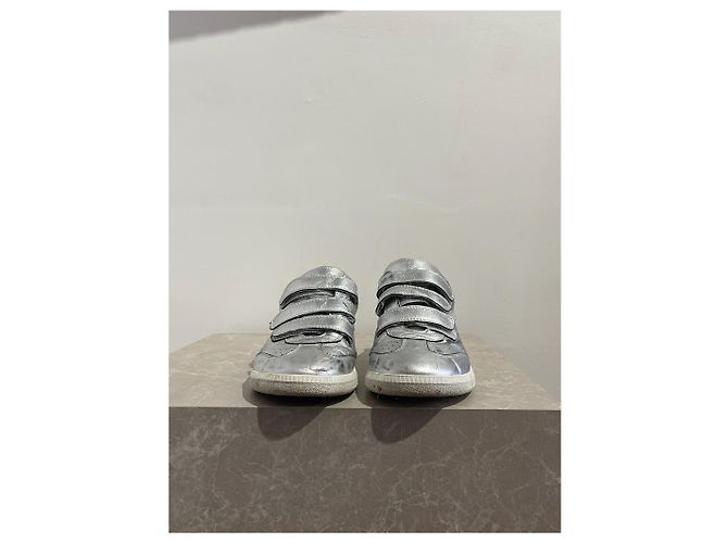 Sneakers ISABEL MARANT T.EU 37 Pelle Argento - vista 3