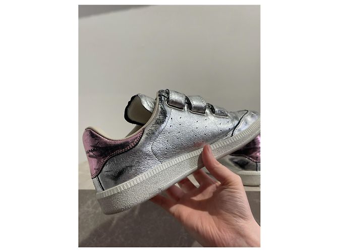 Sneakers ISABEL MARANT T.EU 37 Pelle Argento - vista 6