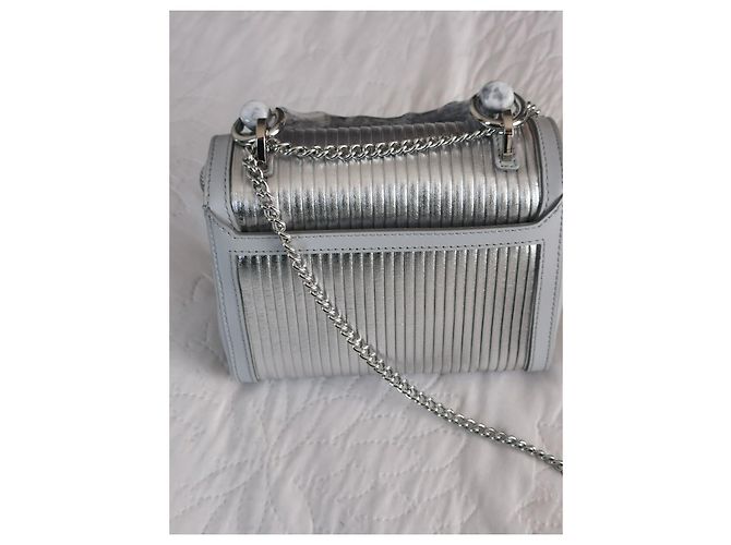 Borsa Lancel Ninon in pelle argentata Argento - vista 5