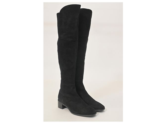 Stivali Tia sopra il ginocchio Stuart Weitzman in suede nero - vista 11
