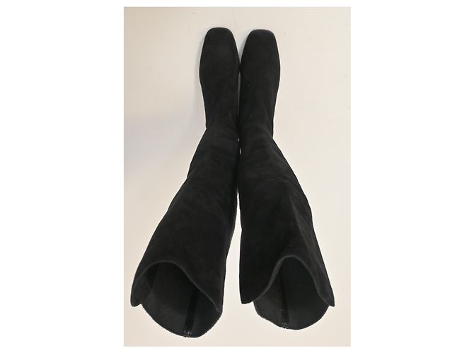 Stivali Tia sopra il ginocchio Stuart Weitzman in suede nero - vista 12