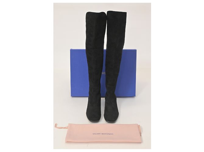 Stivali Tia sopra il ginocchio Stuart Weitzman in suede nero - vista 14